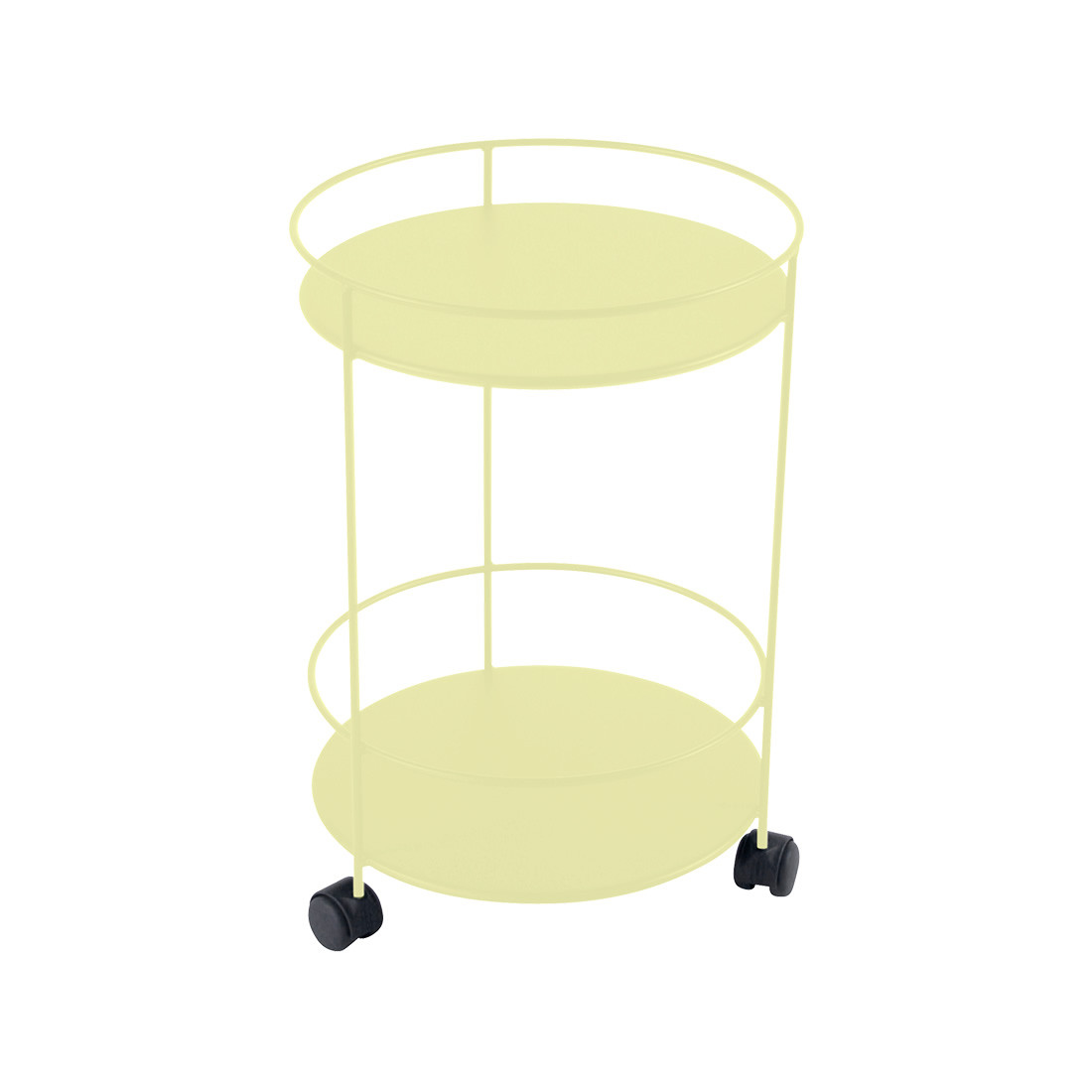 Fermob Beistelltisch / Bartisch, Ø 40 cm, mit Rollen - Zitronensorbet - Ausstellungsstück