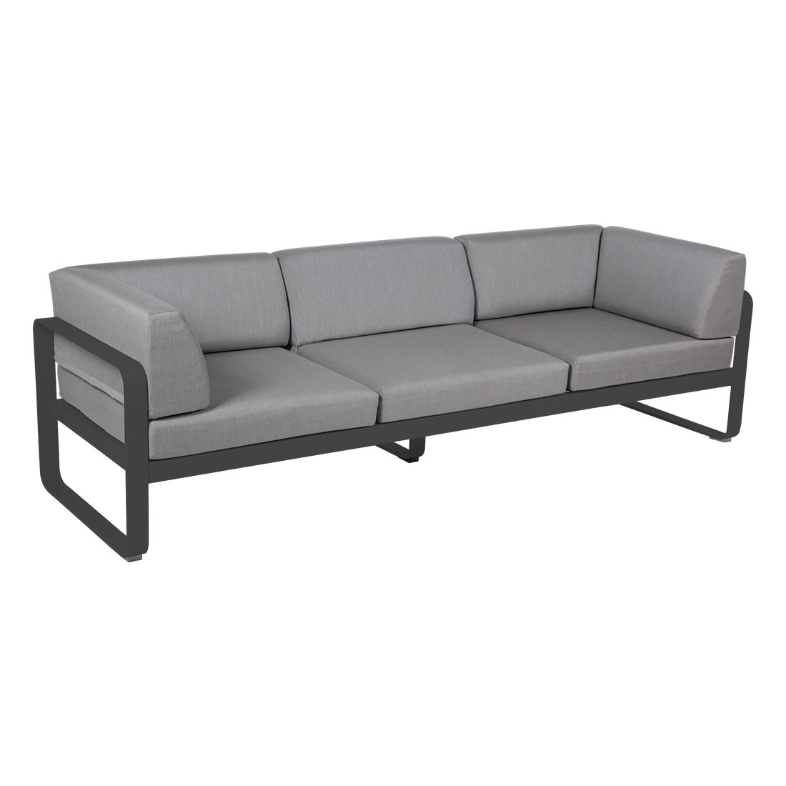 Fermob Club-Sofa Bellevie, 3-Sitzer, Anthrazit - Flanellgrau