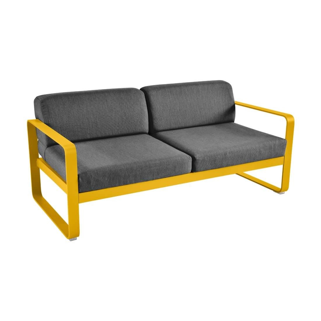 Fermob Sofa Bellevie, 2-Sitzer, Honig - Graphitgrau