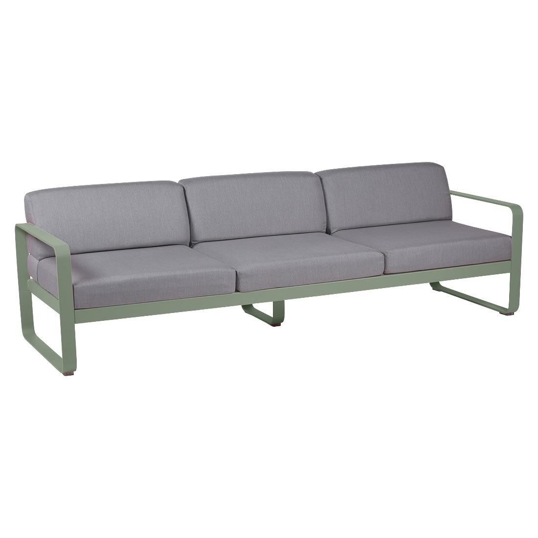 Fermob Sofa Bellevie, 3-Sitzer, Kaktus - Flanellgrau