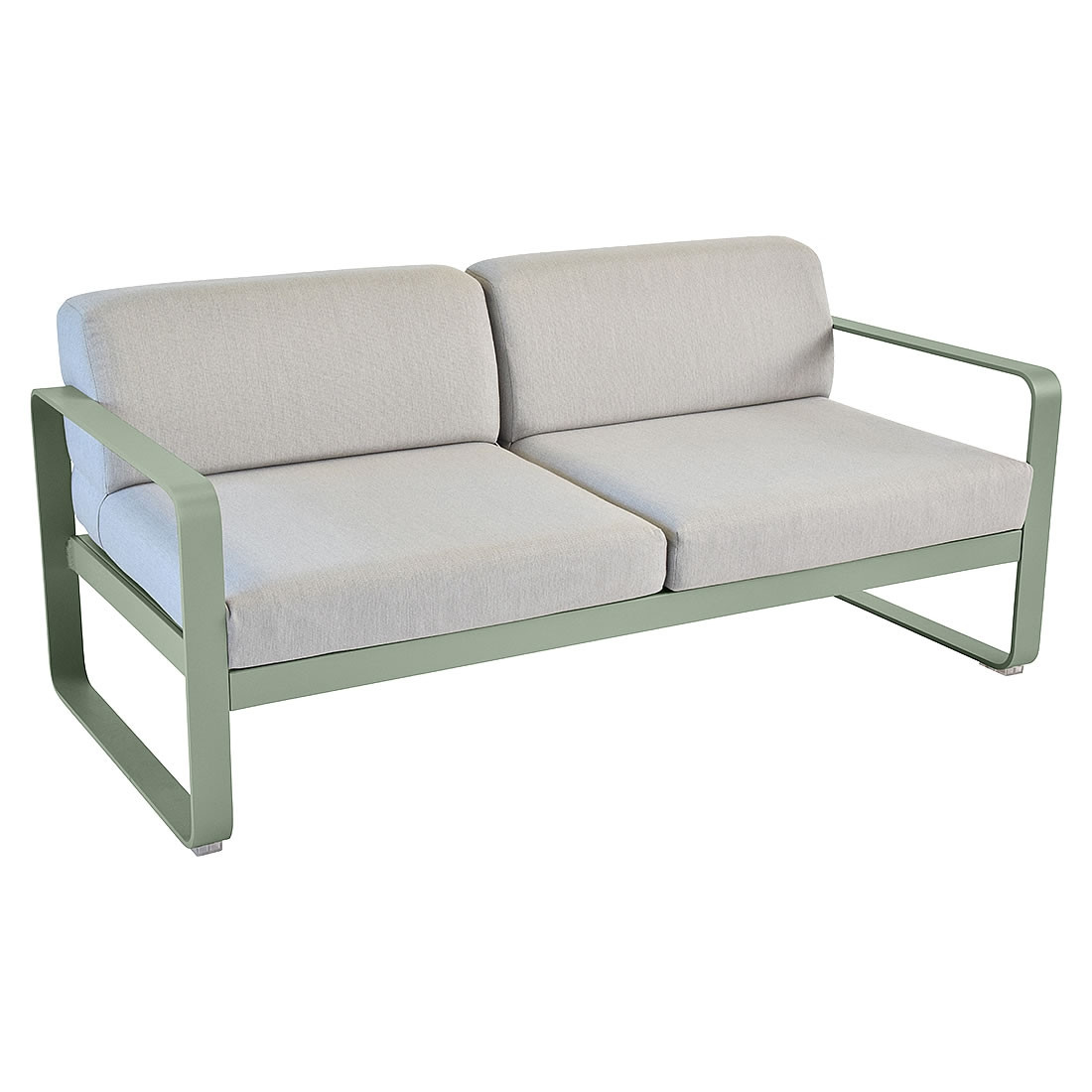 Fermob Sofa Bellevie, 2-Sitzer, Kaktus - Flanellgrau