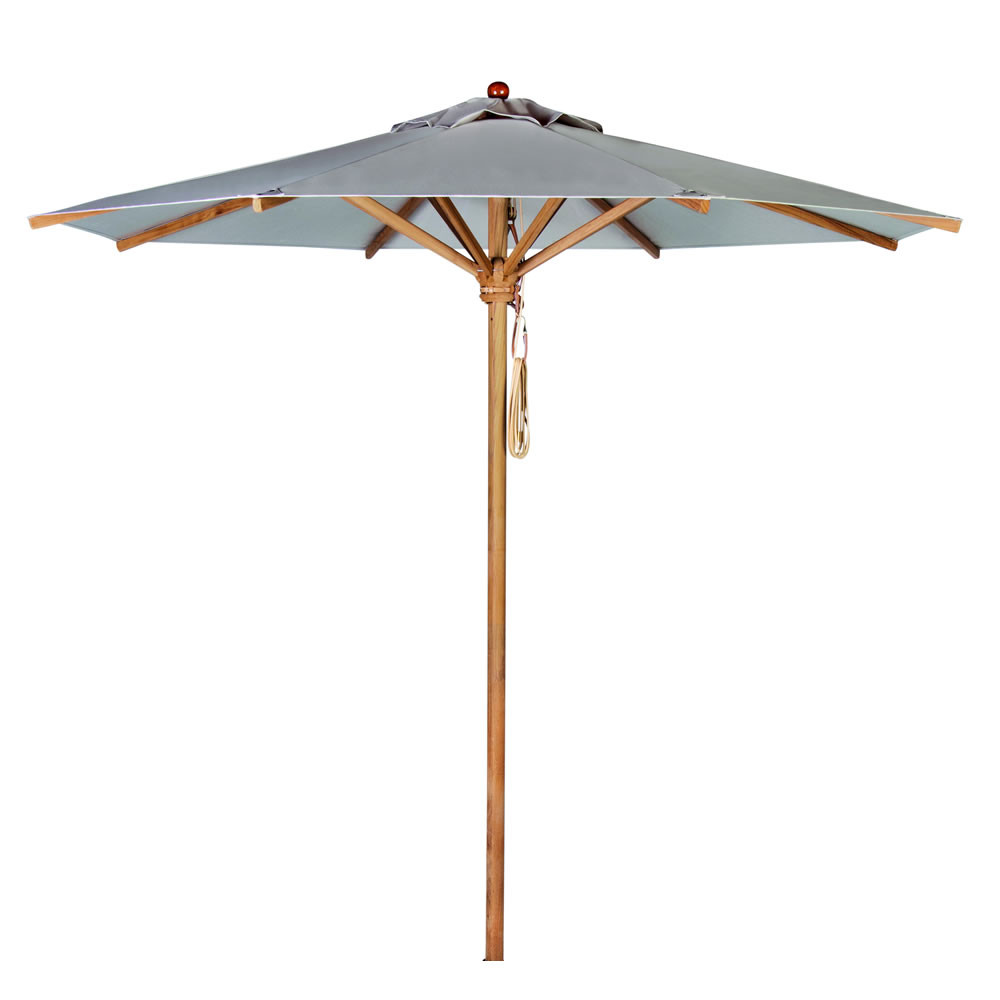 Weishäupl Teakschirm, Ø 250 cm, 8-eckig - Stoffbespannung ACRYLTUCH