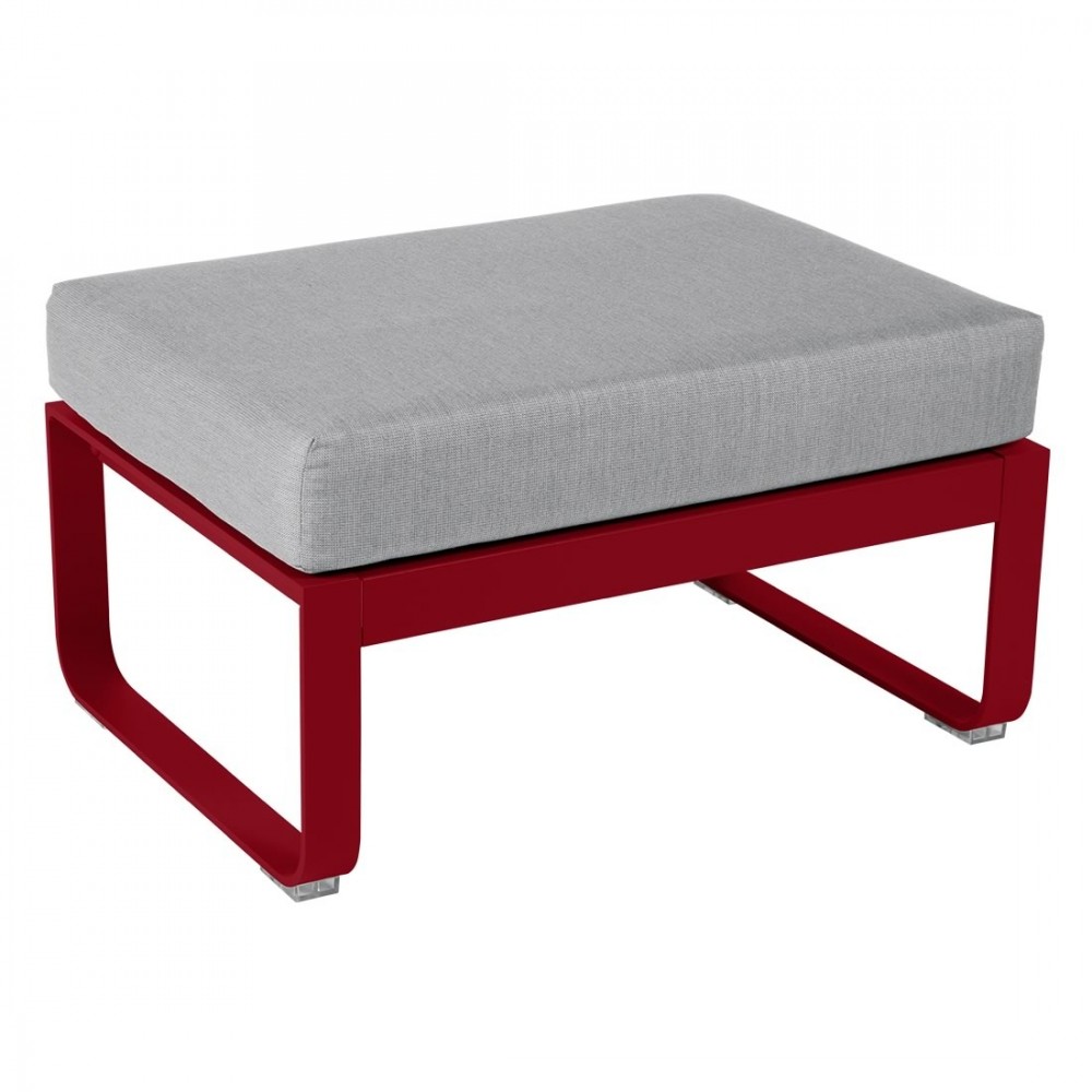 Fermob Polsterhocker Bellevie, 1-Sitzer, Chili - Flanellgrau