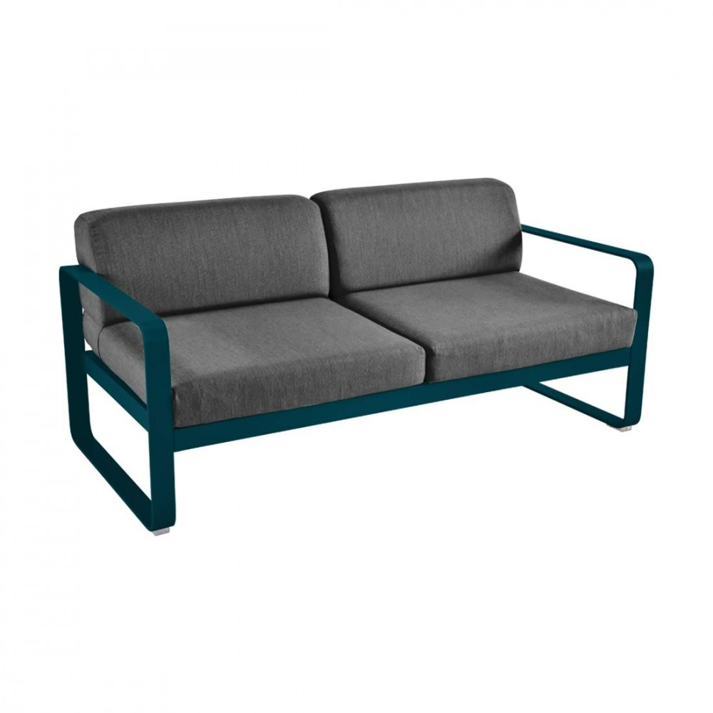 Fermob Sofa Bellevie, 2-Sitzer, Acapulcoblau - Graphitgrau
