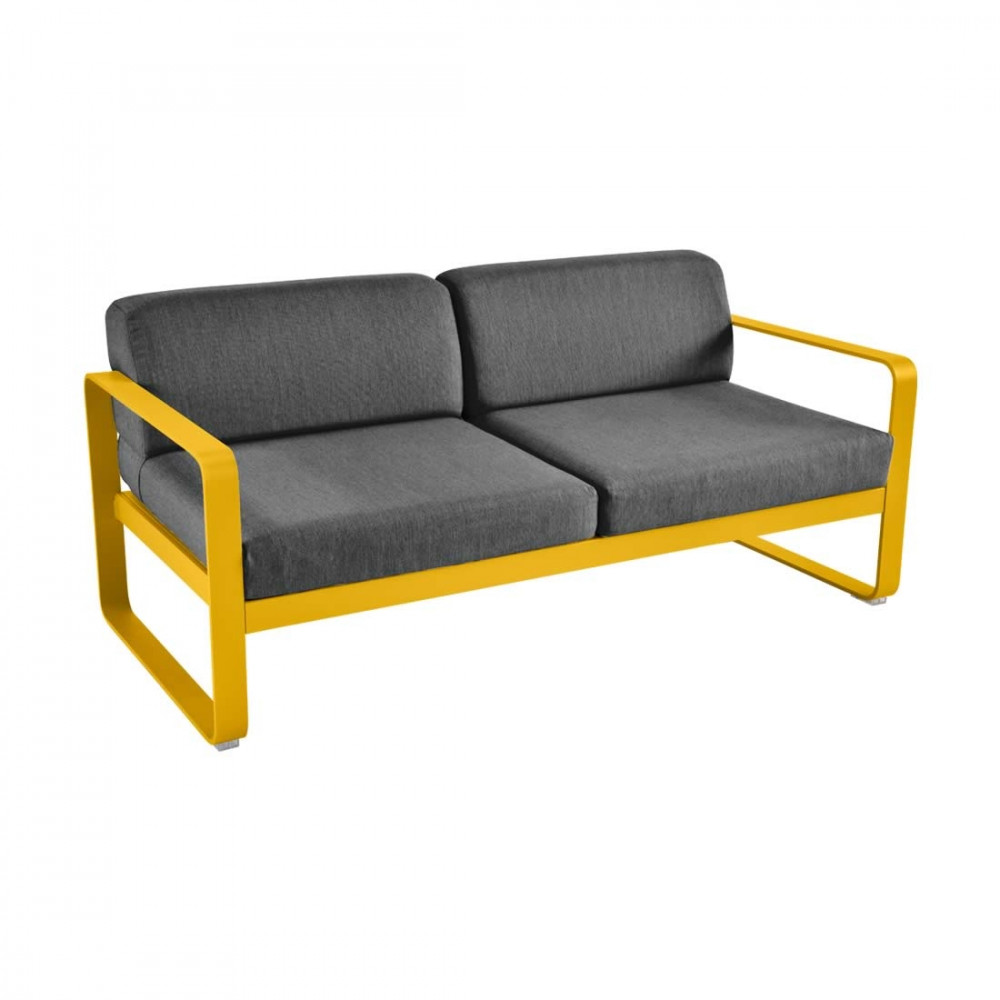 Fermob Sofa Bellevie, 2-Sitzer, Honig - Graphitgrau