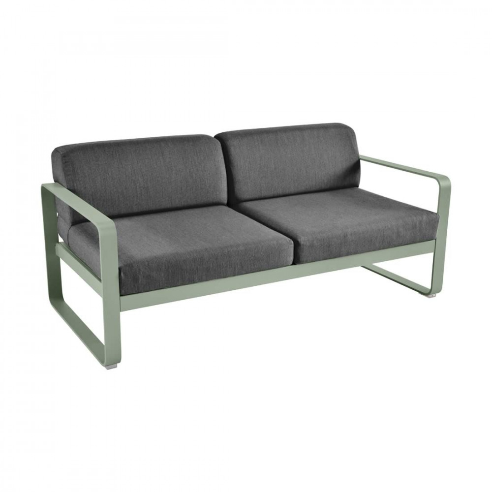 Fermob Sofa Bellevie, 2-Sitzer, Kaktus - Graphitgrau