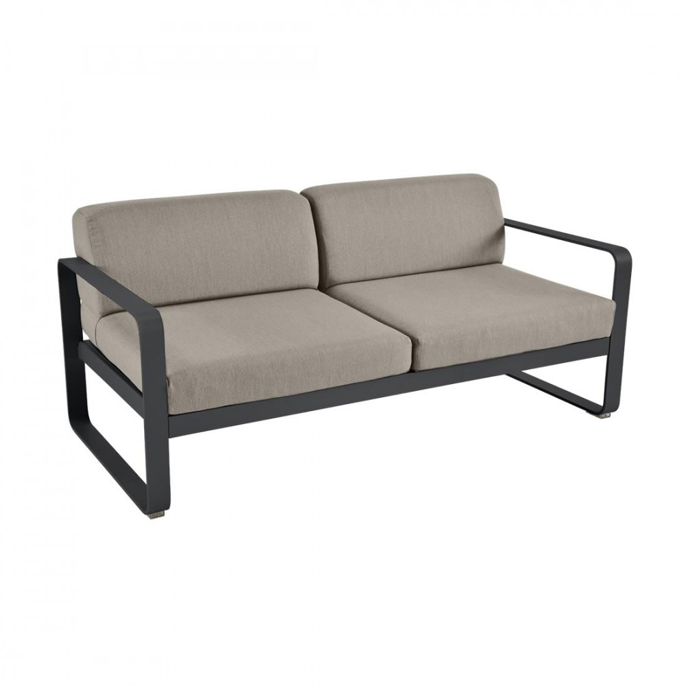 Fermob Sofa Bellevie, 2-Sitzer, Anthrazit - Taupe Grau