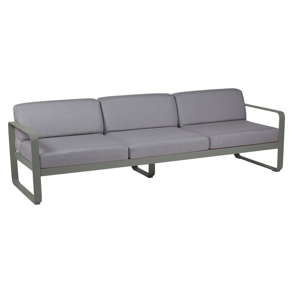 Fermob Sofa Bellevie, 3-Sitzer, Rosmarin - Flanellgrau