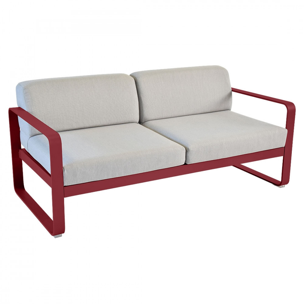 Fermob Sofa Bellevie, 2-Sitzer, Chili - Flanellgrau