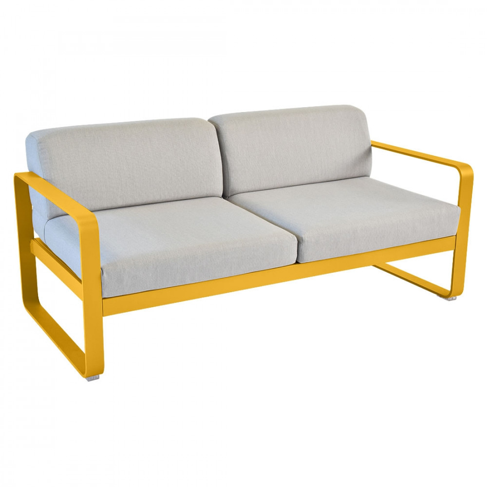 Fermob Sofa Bellevie, 2-Sitzer, Honig - Flanellgrau