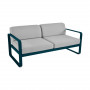 Fermob Sofa Bellevie, 2-Sitzer, Acapulcoblau - Flanellgrau