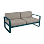 Fermob Sofa Bellevie, 2-Sitzer, Acapulcoblau - Taupe Grau