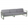 Fermob Sofa Bellevie, 3-Sitzer, Kaktus - Flanellgrau