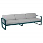 Fermob Sofa Bellevie, 3-Sitzer, Acapulcoblau - Flanellgrau