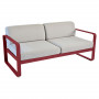 Fermob Sofa Bellevie, 2-Sitzer, Chili - Flanellgrau