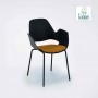 Houe Sessel Falk, mit Metallrohrbeinen und Sesselpolster in Dark Yellow