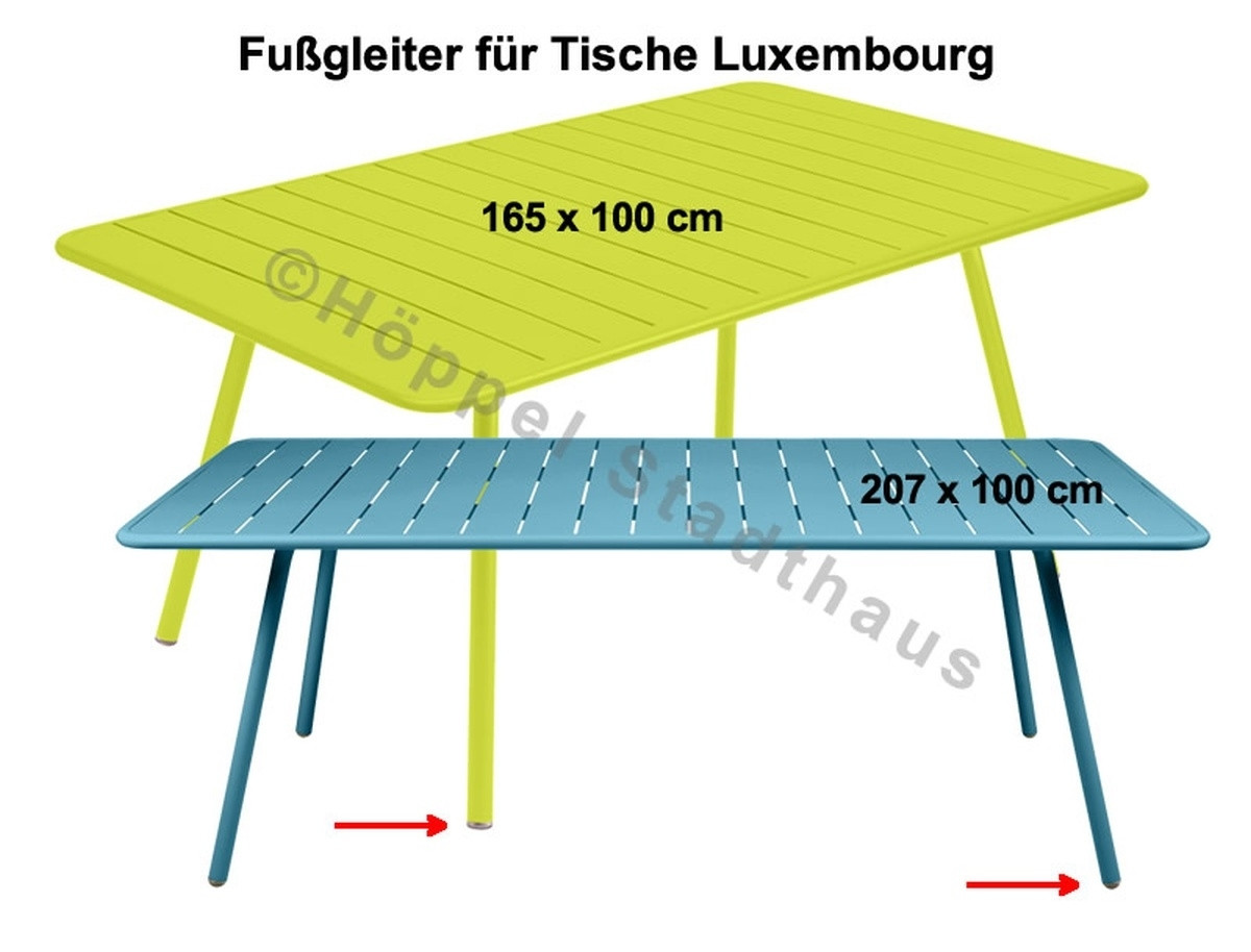 Fermob Fußgleiter für die Tische Luxembourg, 165 x 100 cm und 207 x 100 cm