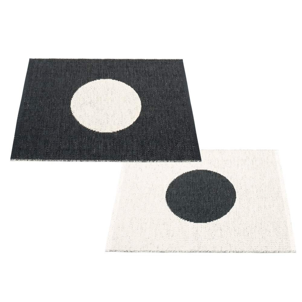 Pappelina Vera, Teppich, 70 x 90 cm - Black / Vanilla