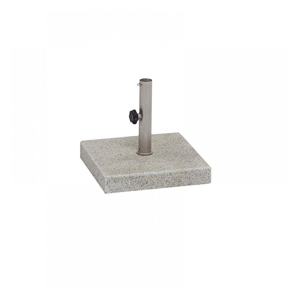 Weishäupl Schirmständer, Bodenplatte Granit geflammt, 30 kg, Hülse: Ø 4,0 cm, Platte: 40 x 40 cm H: 7 cm