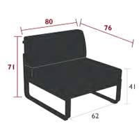 Fermob Sofa-Modul Bellevie, 1-Sitzer, mitte - Maße