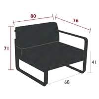 Fermob Sofa-Modul Bellevie, 1-Sitzer, rechts - Maße