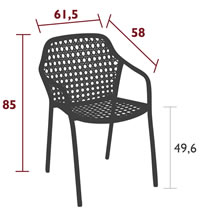 Fermob Armlehnstuhl Croisette - Maße