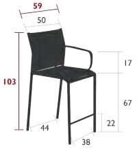 Fermob hoher Sessel Cadiz - Maße