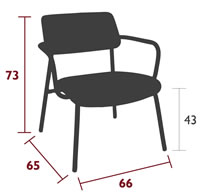 Fermob Loungesessel Studie mit Stoffbezug - Maße