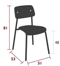 Fermob Stuhl Studie - Maße