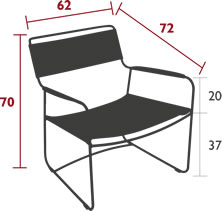 Fermob tiefer Ledersessel Surprising - Maße