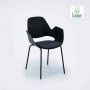 Houe Sessel Falk, mit Metallrohrbeinen und Sesselpolster in Dark Grey