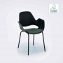 Houe Sessel Falk, mit Metallrohrbeinen und Sesselpolster in Dark Green